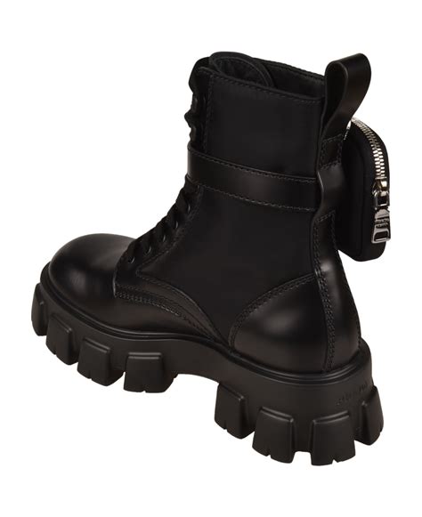 prada strapped pouch combat boots